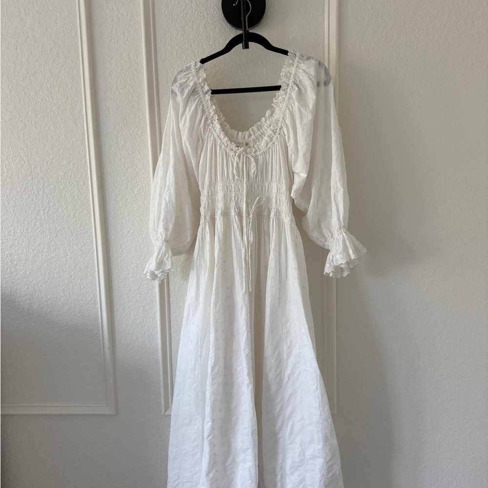 Down Isolde Dress Salt / White
